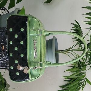 Lux De Ville Shimmering Green and Black Satchel